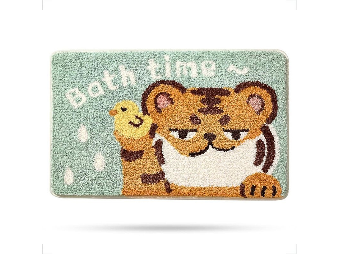 Alfombrilla De Baño Con Diseño De Tigre Esponjoso, Alfombrilla De Baño De Microfibra Suave Antideslizante Ye