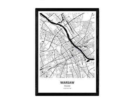 Poster NACNIC Mapa de Warsaw Polonia (A3)