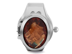 Reloj De Pulsera Para Mujer Con Caja Abatible, Diseño Floral En 3d, Forma Elíptica Y Movimiento De Cuarzo Amarillo.