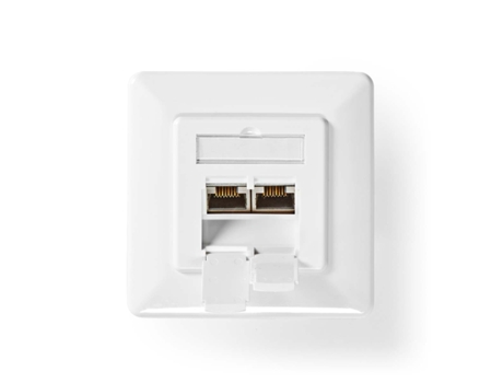 Network Wall Box In-wall 2-Port port(s) CAT7 Straight Female Gold-plated PVC Ivory Box NEDIS