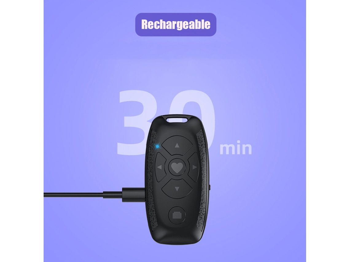 Mando A Distancia Bluetooth Recargable Para Tiktok, Fotos Y Vídeos Con Batería De 250 Mah.