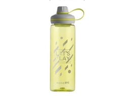 Botella deportiva Rebe Linjou con temporizador, libre de BPA, fácil de limpiar, con filtro, 900 ml, verde y amarilla.