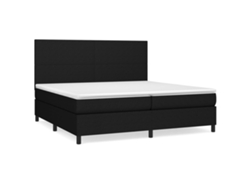 Maison Exclusive - Cama Box Spring Con Colchón Tela Negro 200x200 Cm
