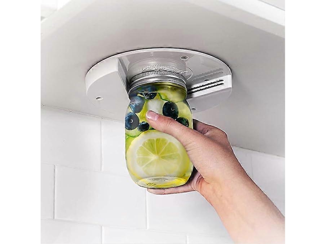 Abrebotellas para personas mayores, ideal para armarios y personas con poca fuerza en las manos, fácil de usar, abrebotellas y accesorios para uso con una sola mano, blanco, 18*2