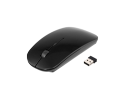 Ratón Inalámbrico 2.4g Ultra Delgado Ratón Óptico Silencioso 1600dpi 4 Teclas Para Ordenador Portátil Negro