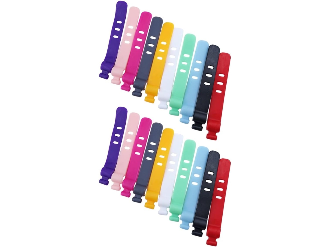50 10 5 Paquete De Bridas De Silicona Suave Para Cables Organizador De Cables