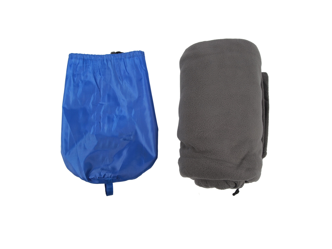 Saco De Dormir Plegable De Forro Polar Portátil Con Forro Con Cremallera Para Camping Y Viajes - Gris