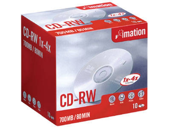 Casete IMATION CD-RW 1x-4x 700MB (10)