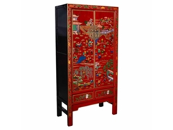 Armario WANDERLUST DECO (Madera - Rojo - 80 x 38,5 x 174,5 cm)