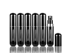 Un Juego De 6 Botellas Pulverizadoras Portátiles De Viaje, De 5 Ml Cada Una, Con Base De Recarga.