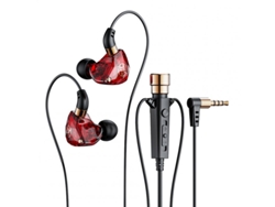 Auriculares Hi-Fi con cable con Cancance Dynamic Bass Music Sports Micrófono Fitness Red