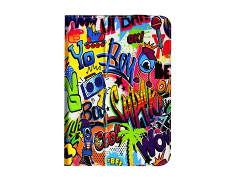 Funda Tablet 10 Pulgadas Soporte Vídeo Cierre Elástico Dibujo Arte Urbano AVIZAR