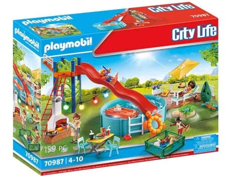PLAYMOBIL PLAYMOBIL City Fiesta en la Piscina con Tobogán (Edad Mínima: 4)