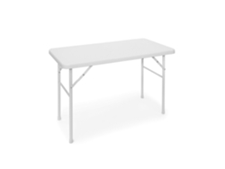 Relaxdays Mesa Terraza Plegable Bastian, Rectangular, 74x121,5x61,5 Cm, Efecto Ratán, Exterior, Mesita Jardín, Blanco