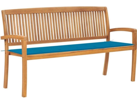 Banco de exterior VIDAXL Azul Teca (159x57.5x90 cm)