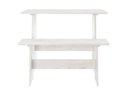 Mesa de comedor con banco Reine Pino macizo Blanco EXCLUSIVA MAISON