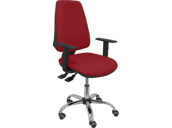 Silla de Escritorio Operativa PYC Elche S24 Rojo con ruedas antiarañazos (Brazos Ajustables - Tejido)