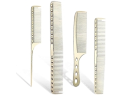 Juego de peines de aluminio espacial dorado con 4 pares de peines para cabello largo y corto