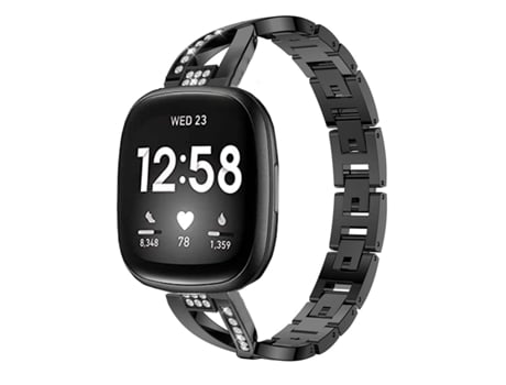 Correa Pulsera Acero Luxury para Fitbit by Google Versa 3 Negro
