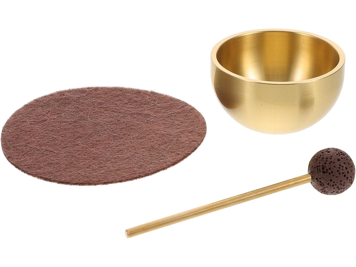 Cuenco Tibetano En Miniatura De Aleación Sonora Con Mazo Para Contemplación, Yoga, Relajación Y Sanación.