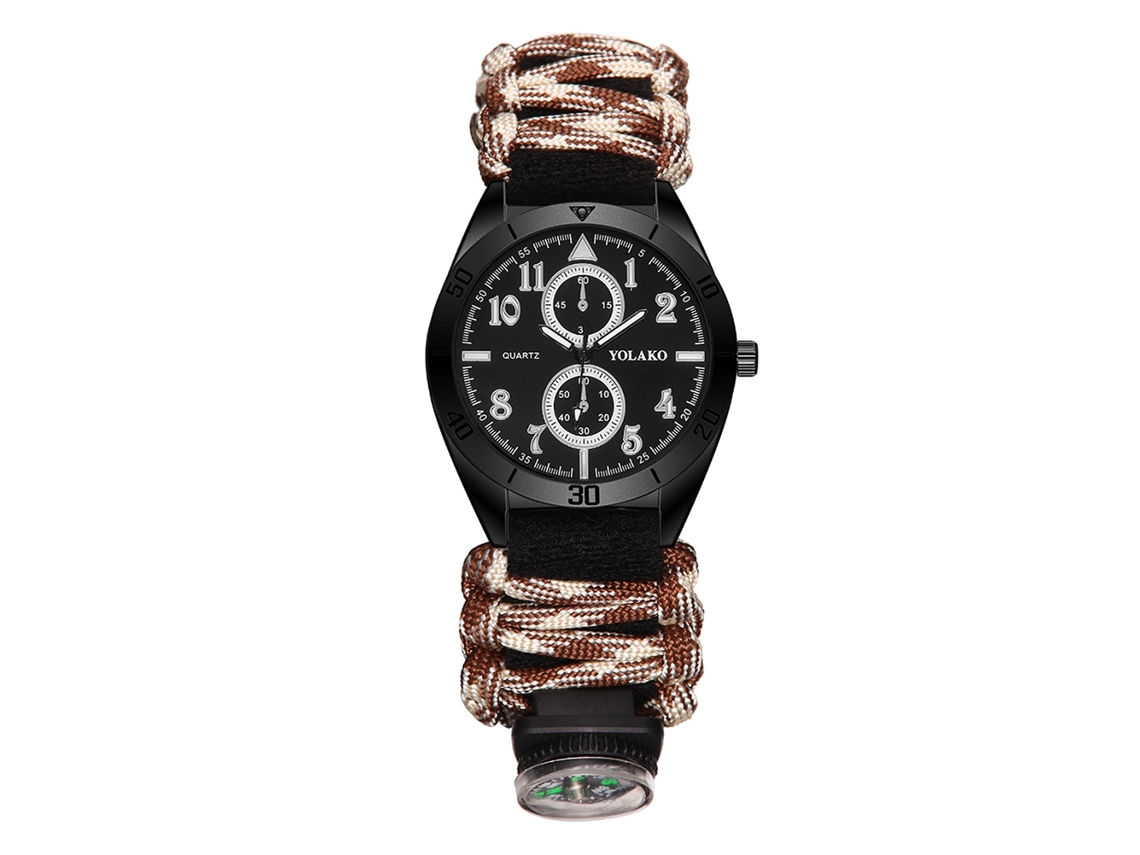 Reloj De Hombre Con Brújula Para Actividades Al Aire Libre, Senderismo, Montañismo, Acampada, Color Marrón.