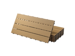 Ecd Germany Baldosas De Patio Wpc De 60x30 Cm 18 Piezas Por 3m² Teca