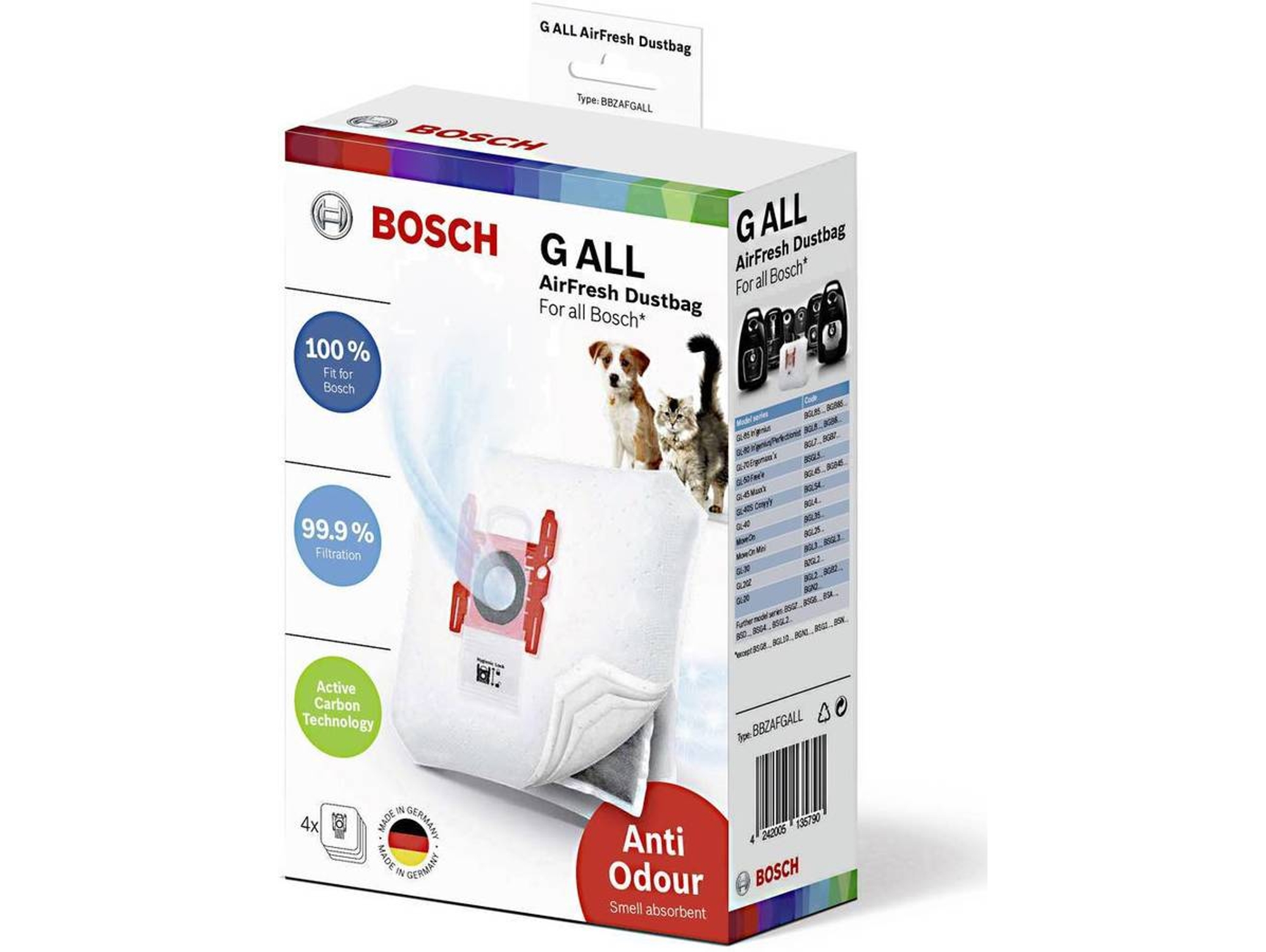 Bolsa para aspiradora BOSCH AirFresh BBZAFGALL (4 unidades)