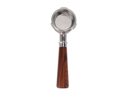 Portafiltro De Acero Inoxidable De 58 Mm Y 3 Hilos Sin Fondo Con Mango De Madera Maciza Para Cafetera Barsetto