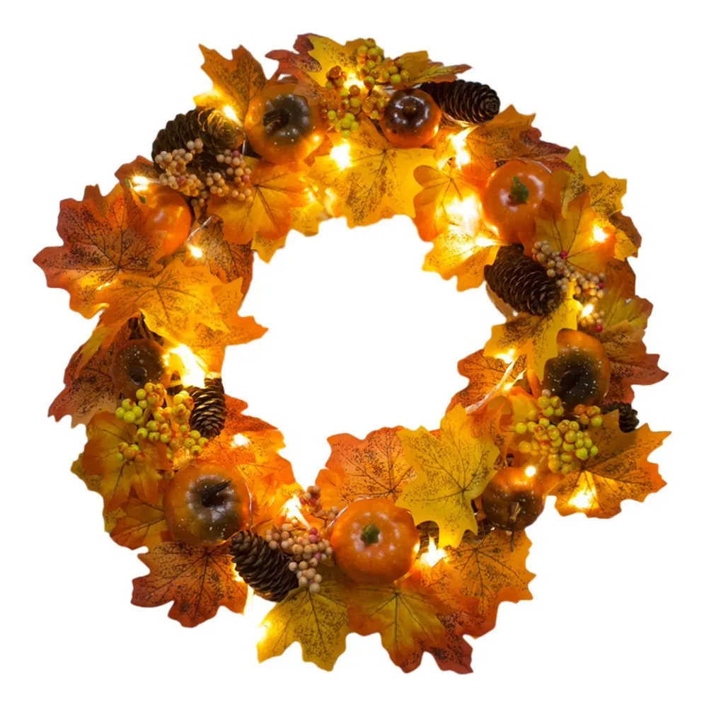 Nueva corona de calabaza de otoño con forro de Rovayotoy