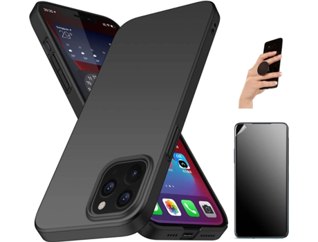 Carcasa + Protector + Popsocket iPhone 13 Turtleshell Negro