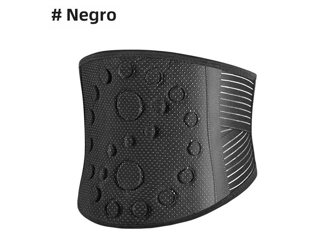Cinturón de terapia magnética autocalentable para el dolor lumbar Mdug (negro M)