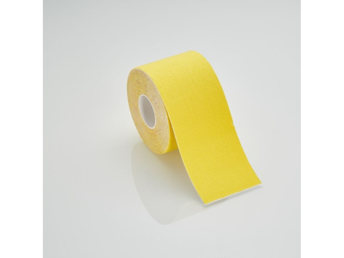 Cinta muscular, cinta de fisioterapia, cinta kinesiológica, rodilleras, vendaje deportivo protector, amarillo limón, 7,5 cm, 5 m, Chennnls