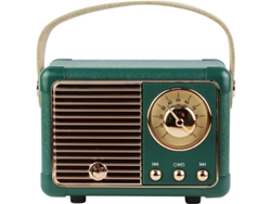 Altavoz Bluetooth Portátil De Estilo Retro Con Sonido Potente, Compatible Con Usb/tf/aux - Verde