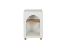 Mesita Auxiliar Madera Hormigon Blanco 40x40x60cm