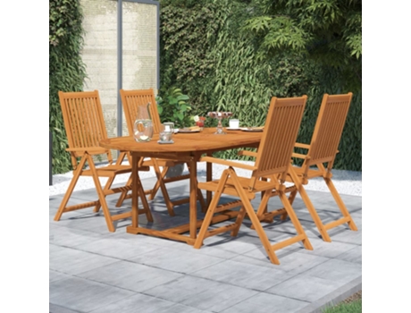 Conjunto 5 de comedor de jardín VIDAXL madera maciza de acacia