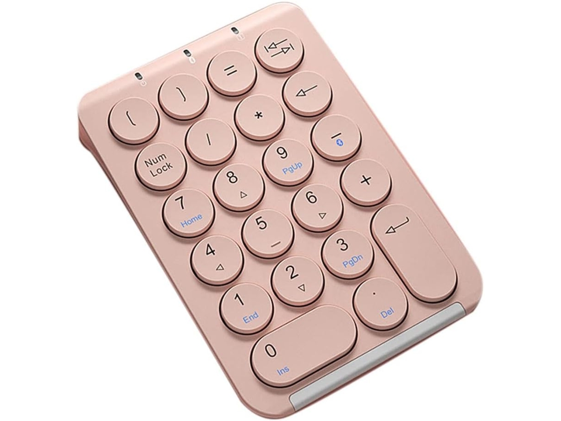 Teclado Numérico Inalámbrico Bluetooth Con 22 Teclas Redondas, Recargable (rosa)