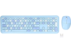 Conjunto De Teclado Y Ratón Retro, Multicolor, Diseño Mecánico.