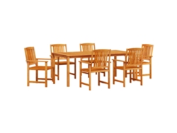 Maison Exclusive - Conjunto De Comedor De Jardín 7 Pcs Marrón