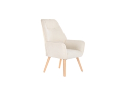 Butaca Poliester Madera Crema 65x75x96cm