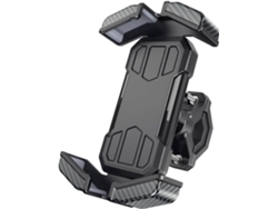 Soporte para teléfono móvil para motocicleta y bicicleta, montaje universal para manillar, bloqueo automático en 1 segundo e instalación en 10 segundos (negro)