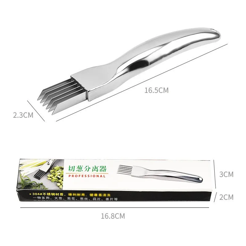 (estilo A) Cuchillo De Cocina De Acero Inoxidable, Cortador Rápido De Cebolla, Mango Curvo, Multifuncional.