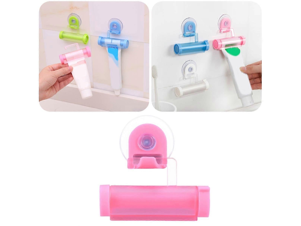Exprimidor de pasta de dientes colgante con rodillo para baño y hotel, rosa, 8,00 x 2,30 x 2,50 cm, 1 paquete Rosewell