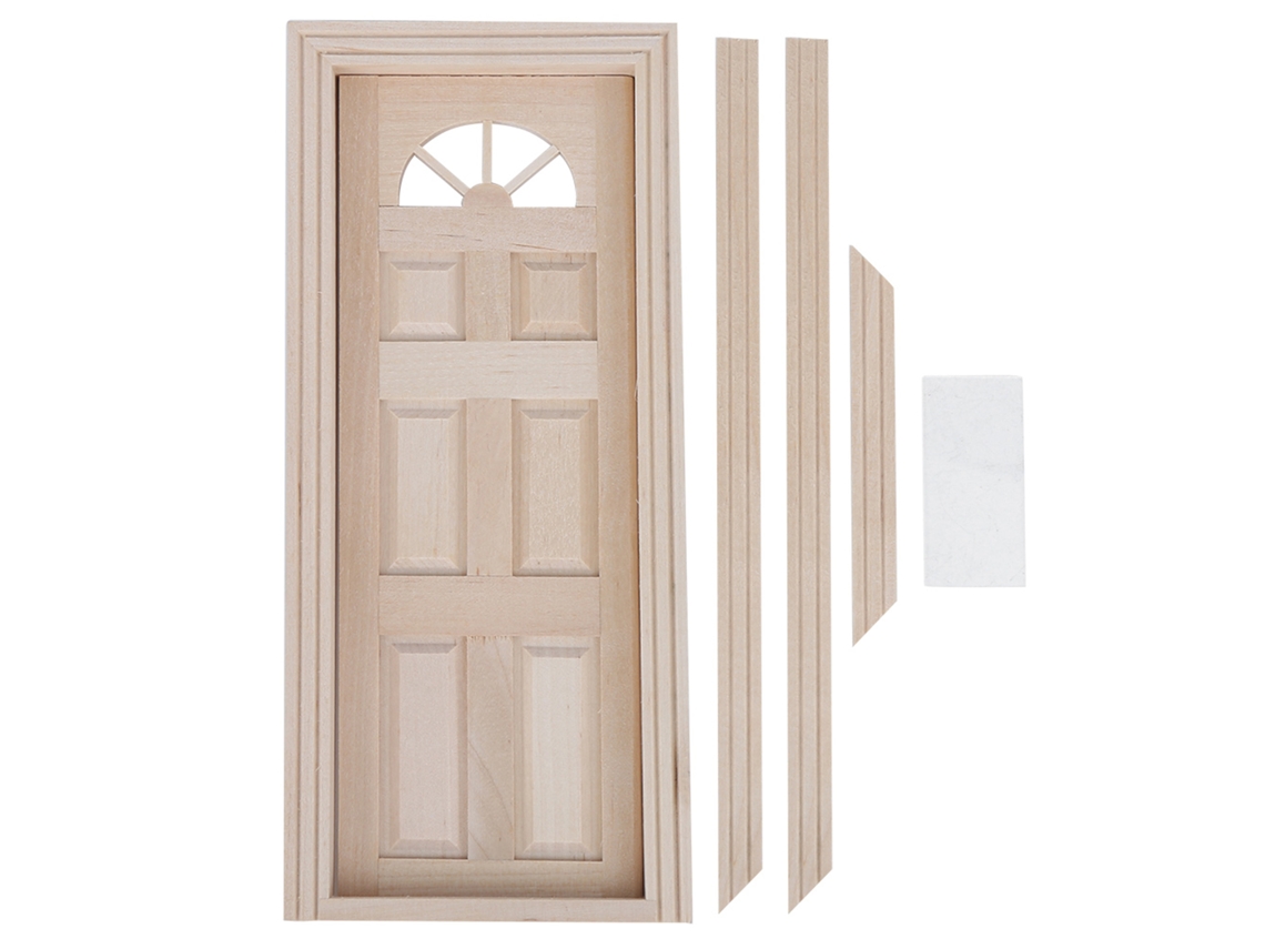 20du26 Puerta miniatura de madera de abedul 1/12 para accesorios de casas de muñecas y muebles de bricolaje