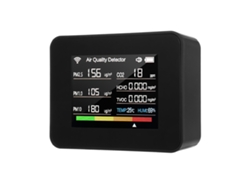 Monitor De Calidad Del Aire Tuya Wifi 13 En 1: Detecta Co₂, Tvoc, Hcho, Pm2.5, Pm1.0, Pm10, Humedad Y Temperatura Con Alarma Para El Hogar, La Escuela Y El Hotel.