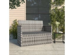 Banco de jardín con cojines, 105 cm, mimbre gris, Dkd Home Decor