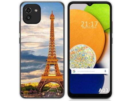 Carcasa para Samsung Galaxy A03 TUMUNDOSMARTPHONE Dibujos Paris Multicolor