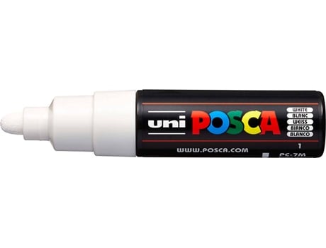 Marcador POSCA PC-7M Punta Redonda Gruesa Blanco (Punta de 4,5 a 5,5 mm)