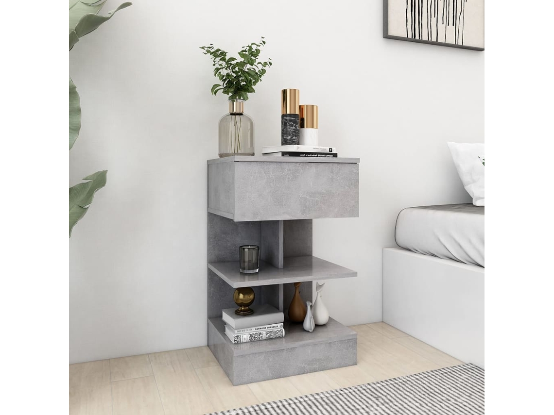 Mesitas de noche de 2 piezas 40x35x65 cm Gris Cemento EXCLUSIVA MAISON