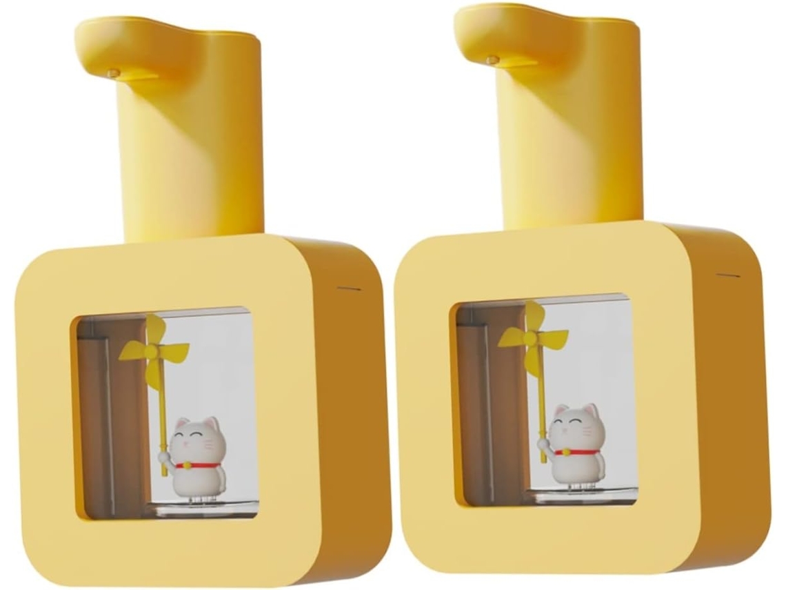 Dispensador Decorativo Con Forma De Gato, Juego De 2, Espumoso, Para Lavadoras Y Lavado A Mano.