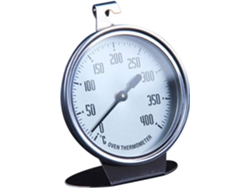 Termómetro de horno de dial grande, dispositivo mecánico de acero inoxidable con lente de vidrio protector para uso seguro en horno y parrilla, ideal